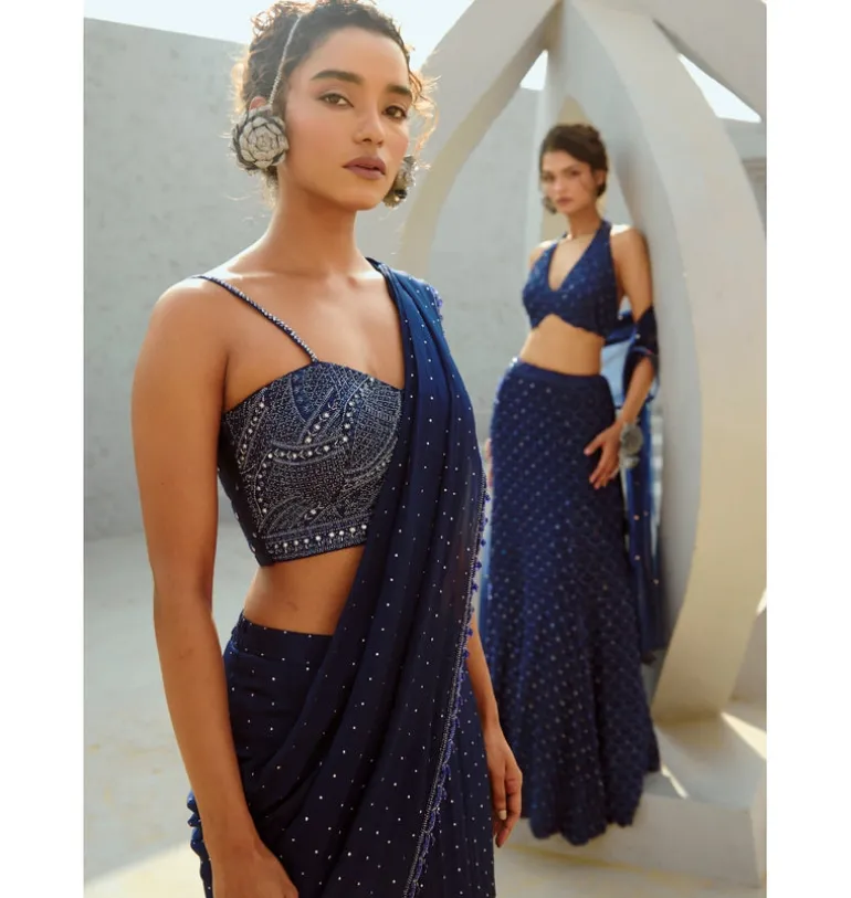 Stella Pre Drape Sari Set