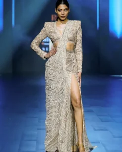 Stellar Slit Sari Set