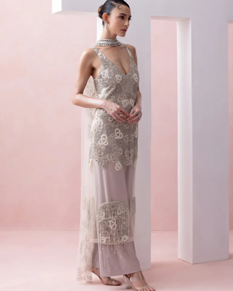Stone Floral Tunic with Pants