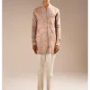 Stone Versailles Cotton Linen Zipper Kurta Pyjama Set