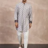 Storm Grey & Persian Violet Kairos Foe Kurta Set