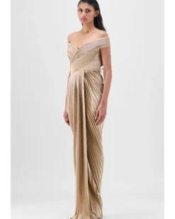 Structured Plissé Gown