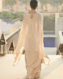 Sucha Ekru Aurora Dhoti Cape Set