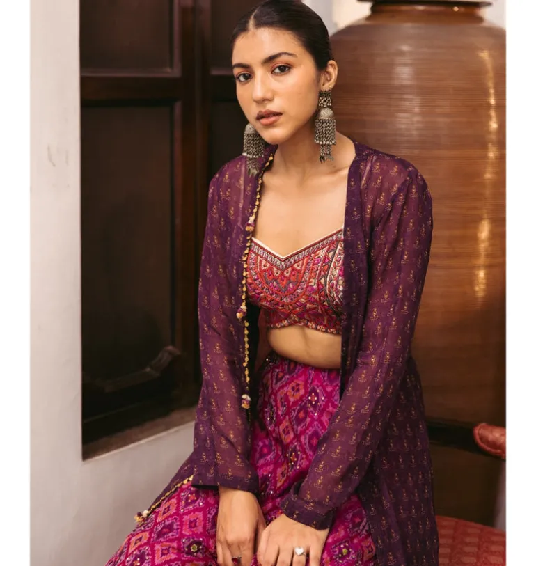 Suni Crop Top Cape Set