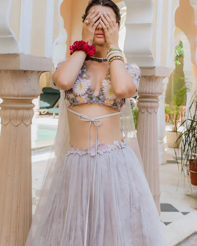 Supernova Lilac Bridal Lehenga
