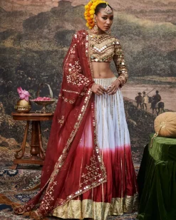 Surkh Lehenga Set