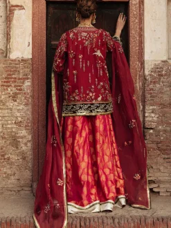 Terracotta Red Short Alisha Sharara Set