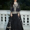 The British Grey Royal Matsya Peplum Lehenga Set
