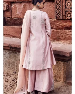 The Kachi Kora Dori Gulabi A Line Kurta Set