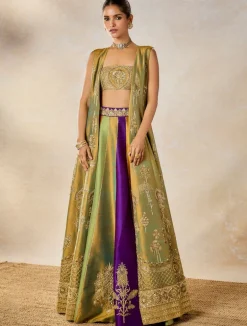 The Kesar Varak Long Jacket Lehenga Set