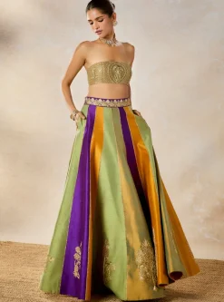 The Kesar Varak Long Jacket Lehenga Set