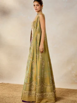 The Kesar Varak Long Jacket Lehenga Set