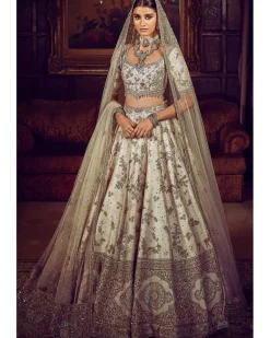The Masai Landscape Aurum Aged Ekru Lehenga Set