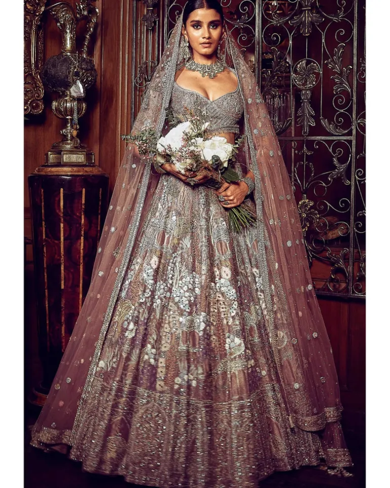 The Palace Of Provence - Aged Lavender Lehenga Set
