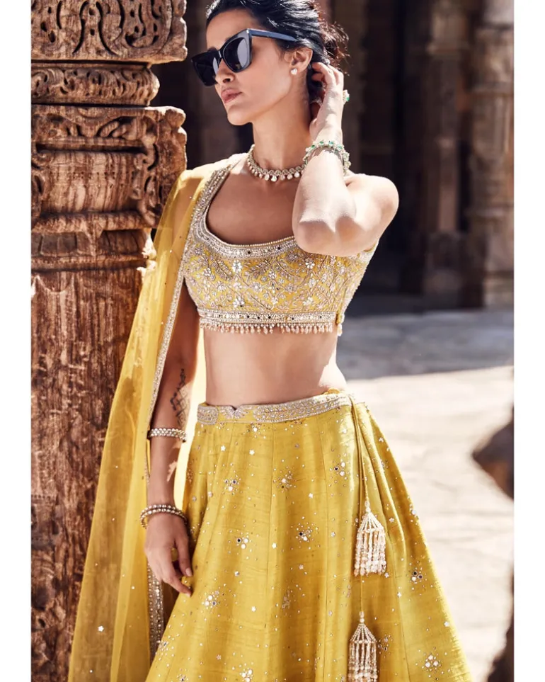 The Royal Pyramid Turmeric Lehenga Set