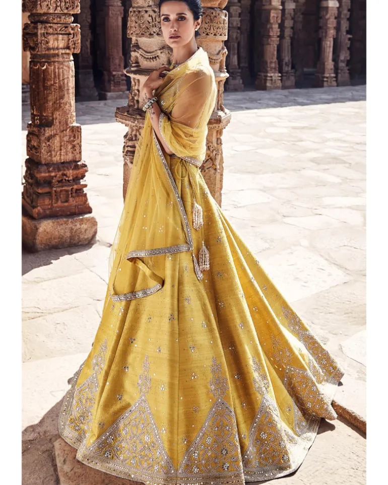 The Royal Pyramid Turmeric Lehenga Set