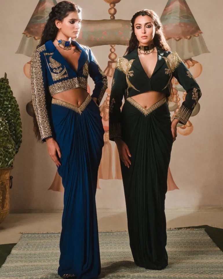 The Saanjh Baug Cropped Blazer Set