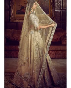 The Silver Needle Tree Of Life Lehenga Set