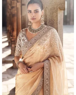 The Sona Kora Gold Tissue Sari