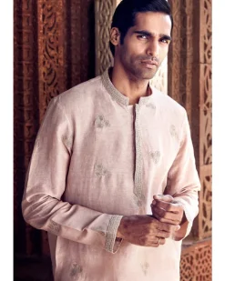 The Sona Patti Gulabi Linen Kurta Set