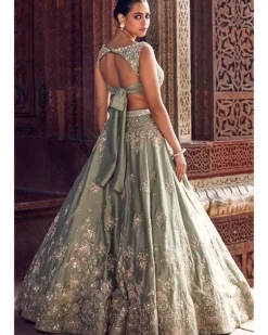 The Sona Patti Jade Bow Lehenga Set