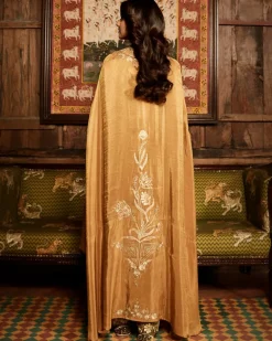 The Tissue Gota Olive & Haldi Cape Set