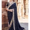 The Vintage Sona Dori Mukaish Black Silk Sari