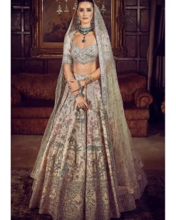 The Wanderlust Peach Sky Masai Lehenga Set