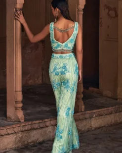 Tinker Bell Mint Green Full Embroidered Cape Set