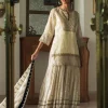 Tissue Chanderi Kurta With Mirror Work Gharara