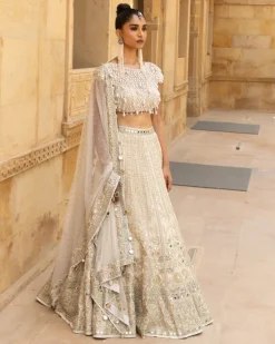 Vanilla Pani Gold Embroidered Lehenga Set