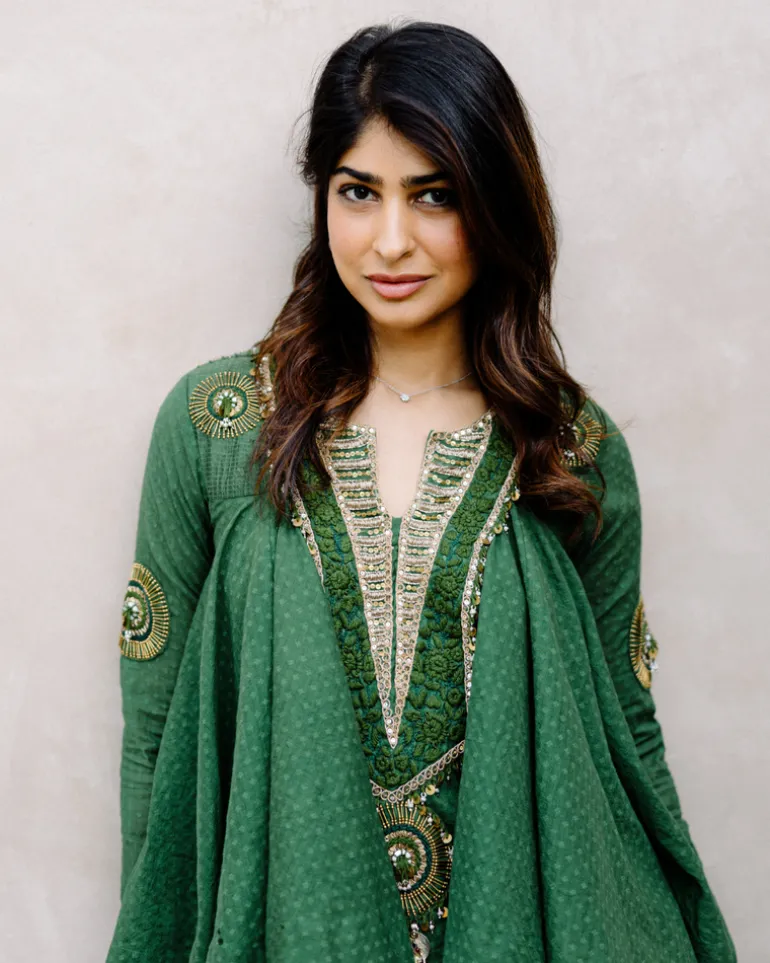 Veeda Peplum Top and Skirt Set