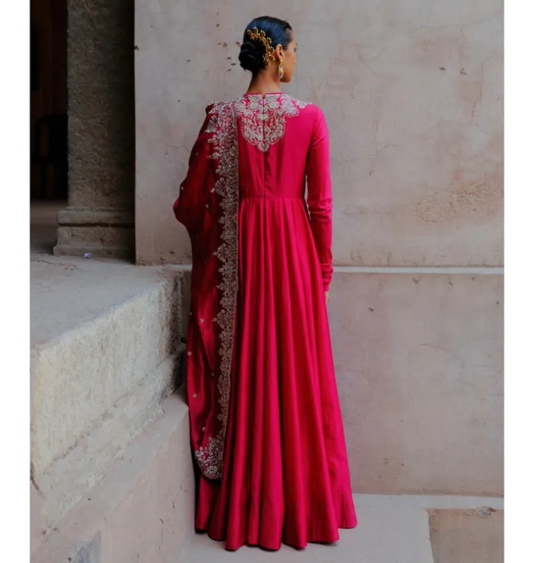 Velour Embroidered Anarkali