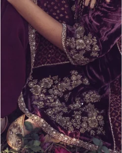 Velvet Banarasi Kalidar Kurta