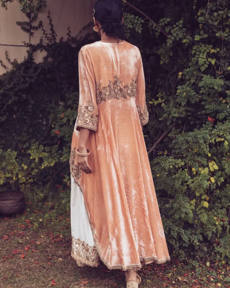Velvet High Low Kurta Set