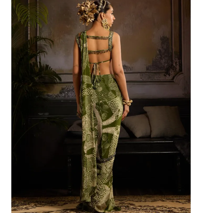 Verdant Enchantment Skirt Sari Set
