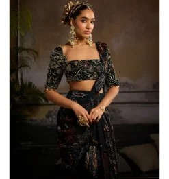 Verdant Glow Sari Set