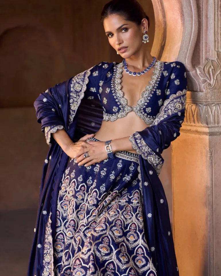 Verve Raw Silk Lehenga Set