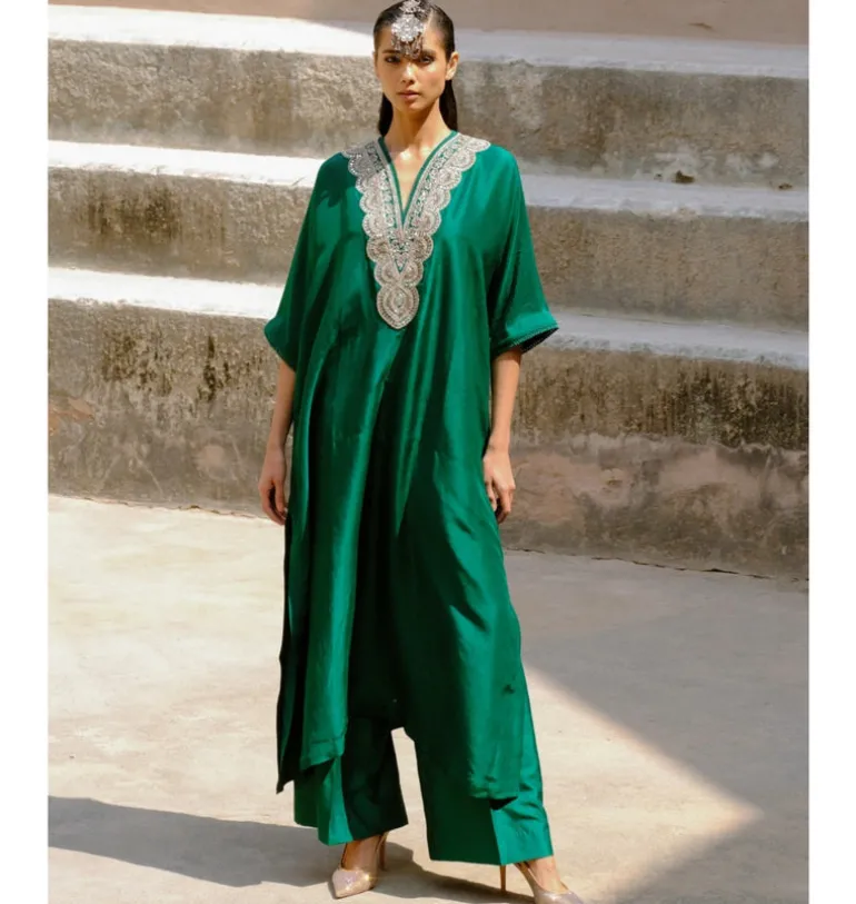 Viraja Emerald Kaftan Set