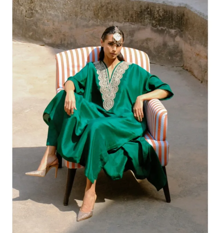 Viraja Emerald Kaftan Set