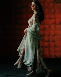 Wasabi Mint Anarkali Set
