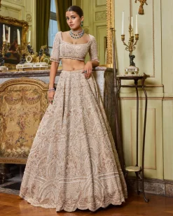 Wheat Pearl Lehenga Set