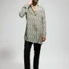 White Geo Printed Kurta Set
