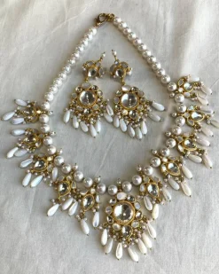 White Mother of Pearl Necklace Set