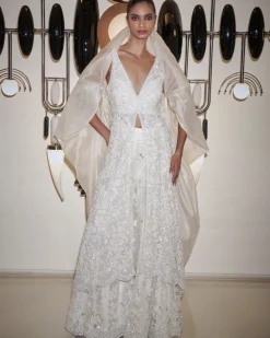 White Sequin Sharara Set