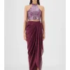 Woven Metallic Bustier And Skirt Set