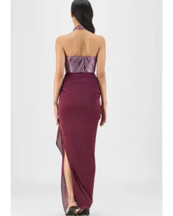 Woven Metallic Bustier And Skirt Set
