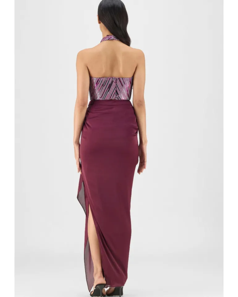 Woven Metallic Bustier And Skirt Set
