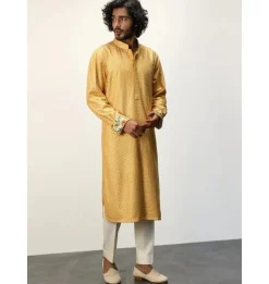 Yellow Botanical Print Inara Straight Kurta Set