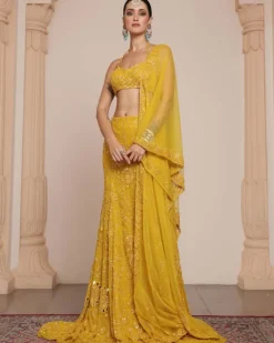 Yellow Heavy Tulle Skirt Set